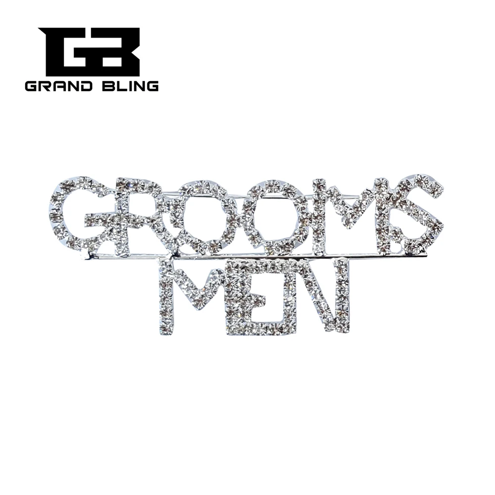 

BlingBling Wedding Theme Gift "GROOMS MEN" Brooch Pin Jewelry