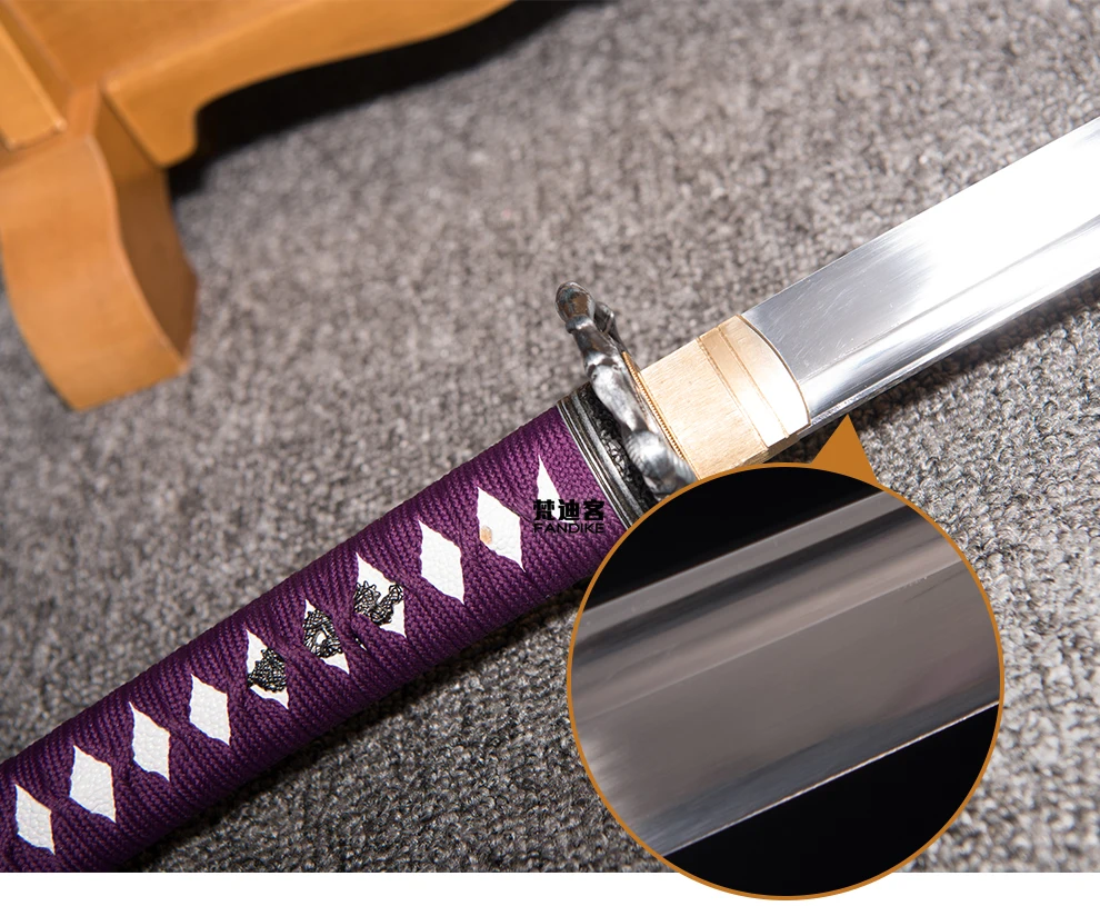 Handmade 1060 High Carbon Steel Gold Japanese Samurai Katana Sword Sharp cut bamboo FULL TANG CARBON STEEL BLADE SHARP