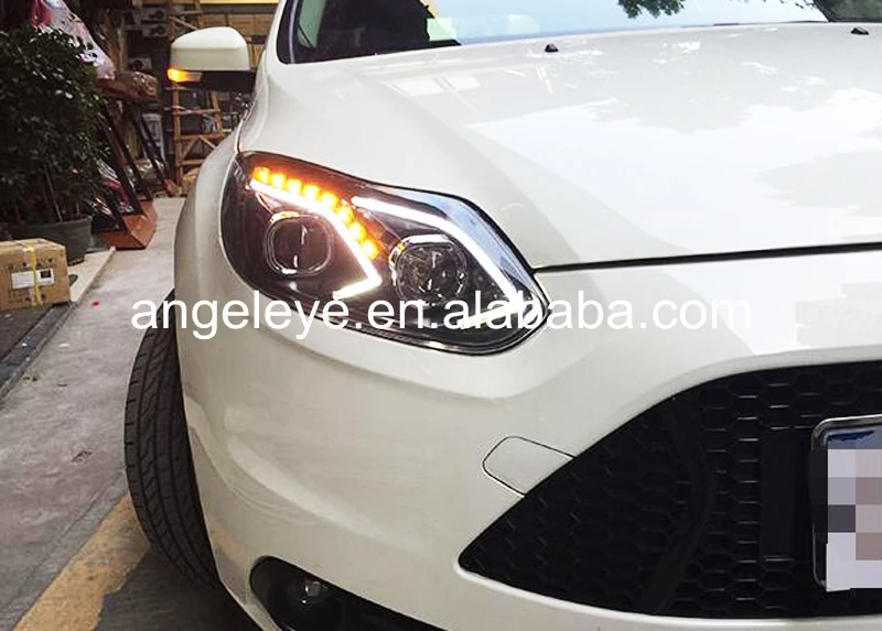 Комплект для Ford Focus 3 2012-2014 год светодиодный фары налобный фонарь черный Корпус |