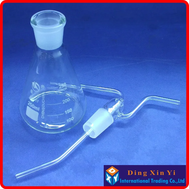 250 мл коническая бутылка для мытья с заземленной стеклянной пробкой стеклянная