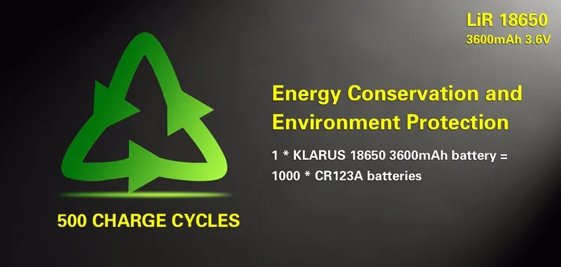 klarus 3600mAh литий-ионная аккумуляторная батарея 18650 для портативного светодиодный фонарик, многократная защита