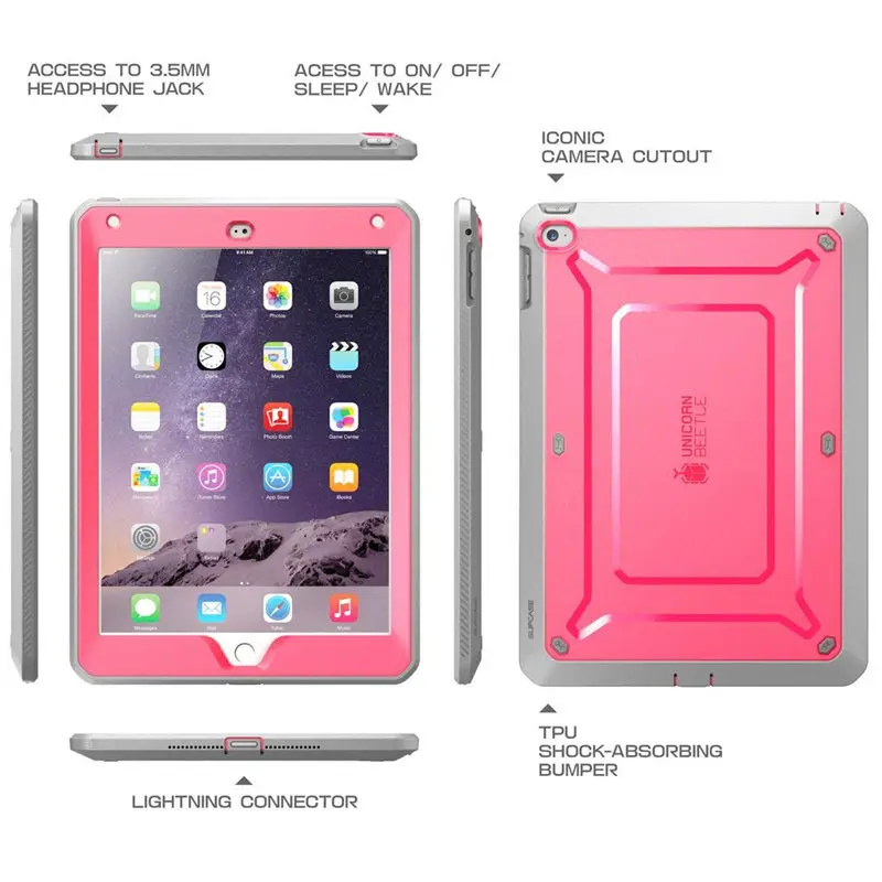 SUP Чехол для ipad Air 2 Чехол UB Pro полный корпус прочный двухслойный Гибридный защитный чехол со встроенной защитной пленкой для Air 2