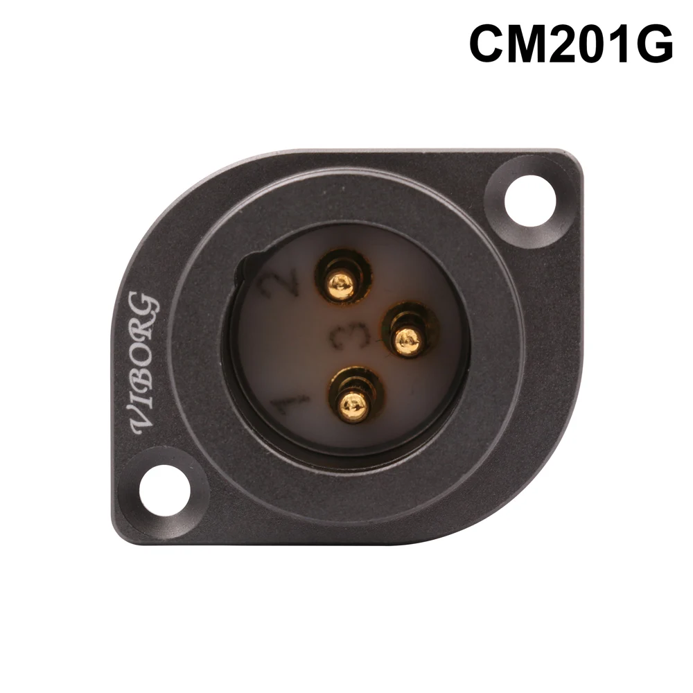 Выборг 3pin Мужской Женский XLR разъем Jack Чистая медь проводник тефлоновый изолятор золото/родий покрытием Hifi аудио - Цвет: CM201G