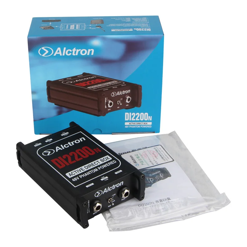 Alctron DI2200N высокопроизводительный 48В phantom powered активный DI бокс предназначен для