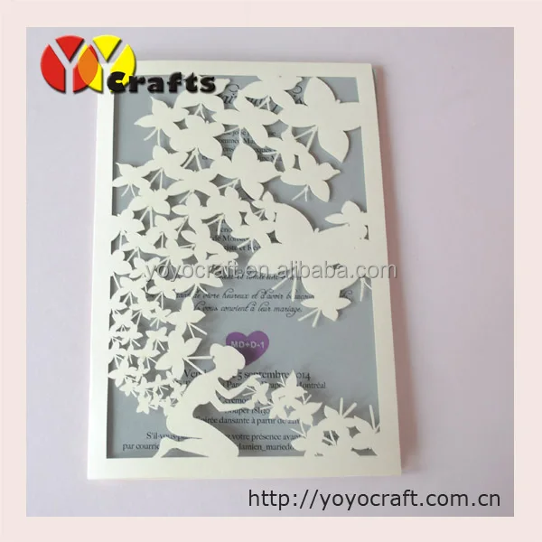 Laser Cut Butterfly Lace wedding invitation card ,Birthday Invitation Business invitation card