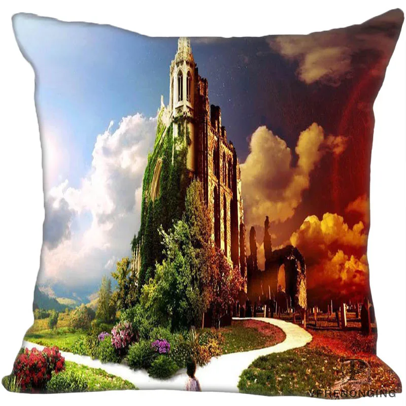 Square Pillowcases На заказ Наволочка анимированный замок квадратная на молнии Подушка Cover35X35, 40x40,45x45 см(одна сторона) 180522-02-02 - Цвет: Square Pillowcases