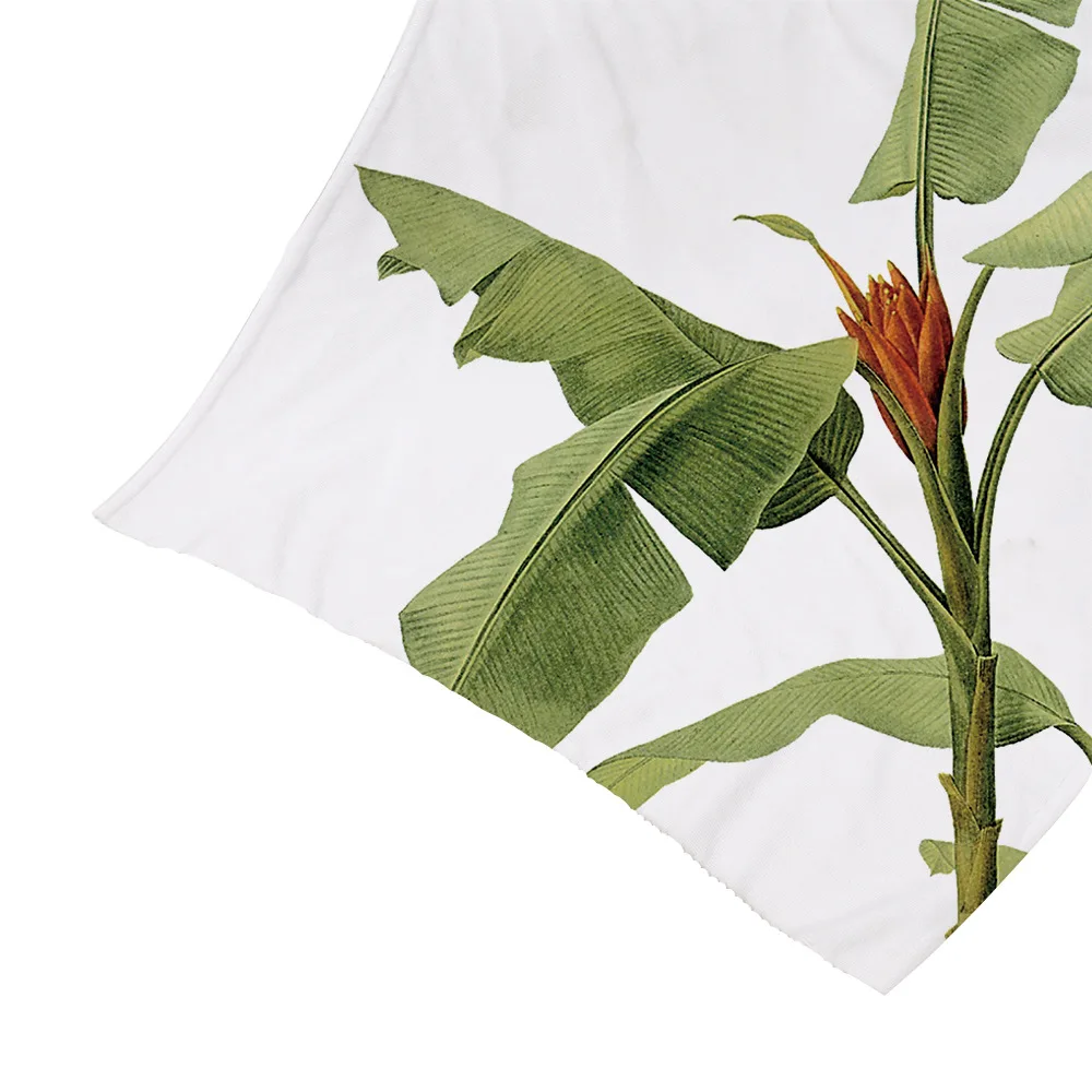 Прямоугольник для принятия солнечных ванн Полотенца тропические растения узор