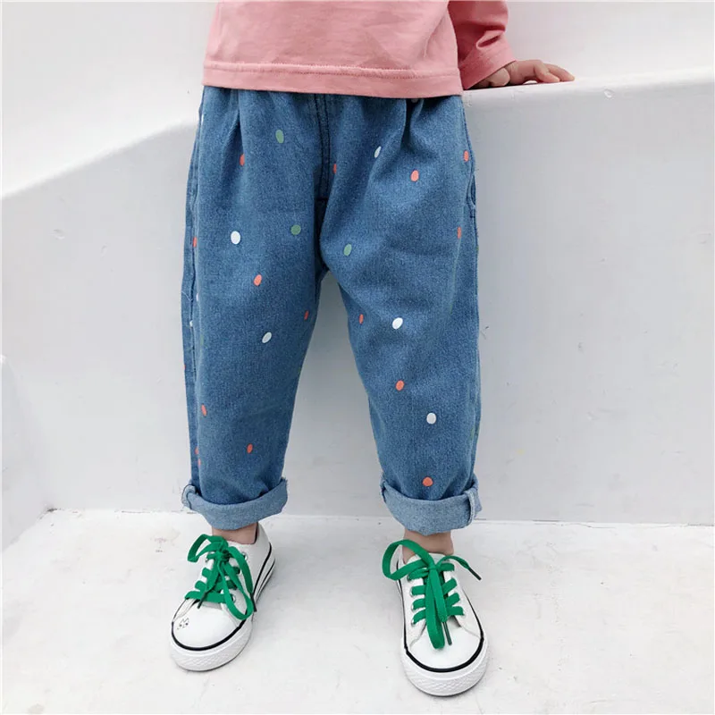 U.Z. Одежда для маленьких девочек ковбойские джинсы штаны летние шаровары с мягкой