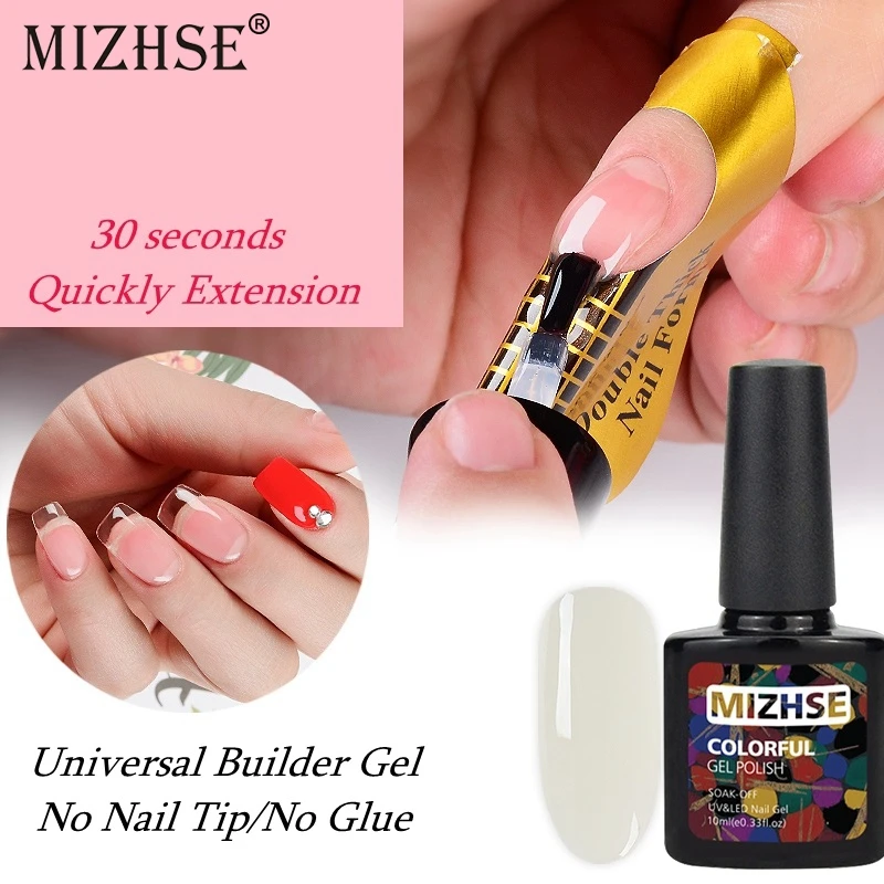 MIZHSE, УФ-гель для наращивания пальцев, акригели для наращивания ногтей, резиновая основа, строительный гель, полуперманентный гель, белый прозрачный гель