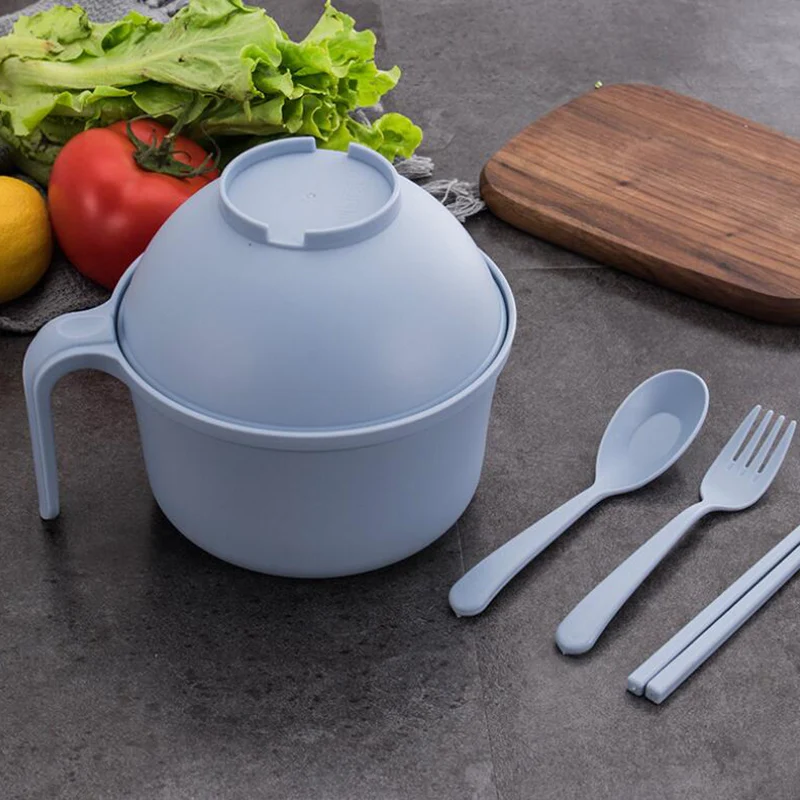 5 шт. в наборе Экологичная пшеничная соломинка миска для лапши с крышкой детский