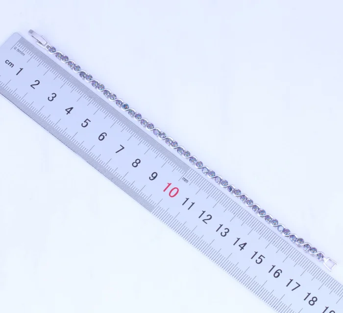 Женский изысканный браслет-цепочка и звеньевой браслет Цвет мистик серебристый