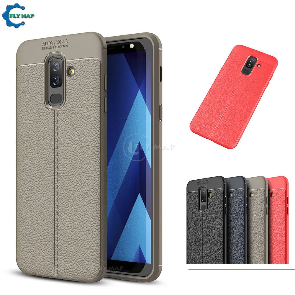 Soft Cover for Samsung Galaxy A6 Plus 2018 A605 A605F Litchi Leather Grained Silicon Phone Case SM-A605 SM-A605F SM-A605FN/DS |