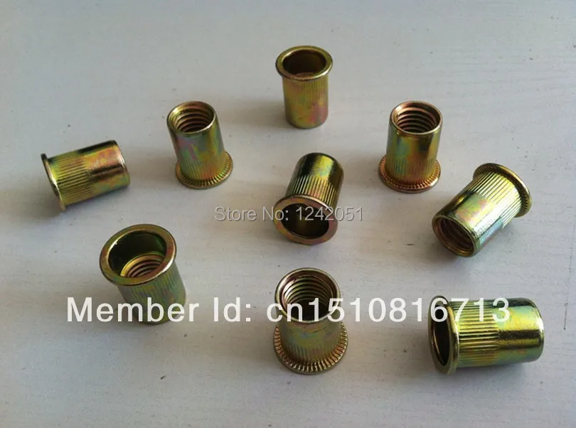 

100 шт. плоская головка Метрическая сталь М6 потайная вставка Заклепка гайка Rivnut