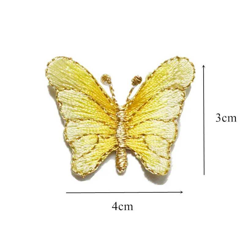 Вышивка 4 см пришитые железные нашивки бабочки постепенное изменение цвета