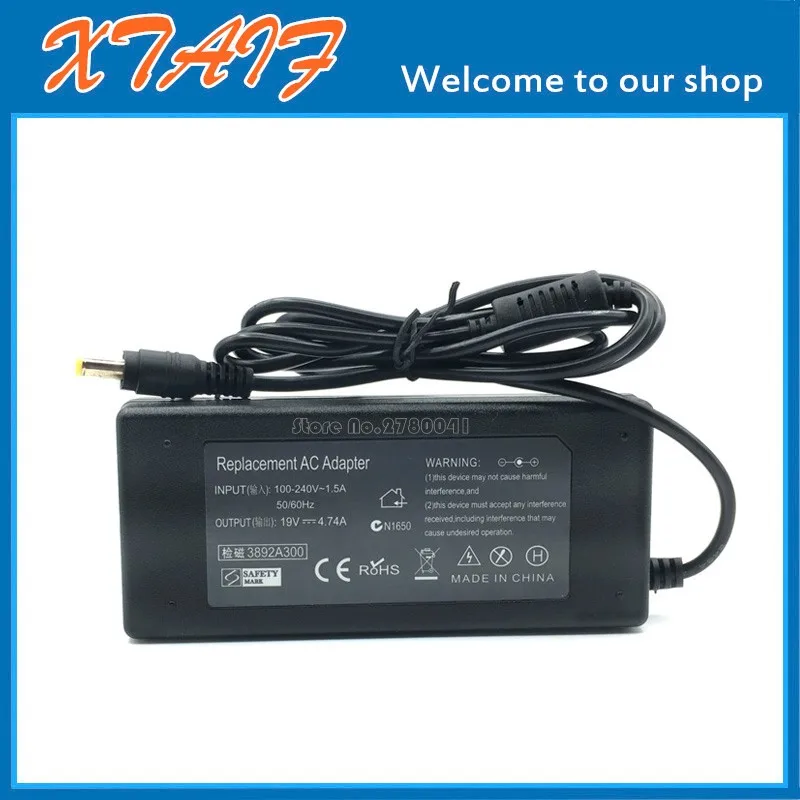 Новое зарядное устройство 90W 19V 4.74A для Acer Aspire 5000 5100 5930G 5552G 5553G 5742G 5750G с кабелем