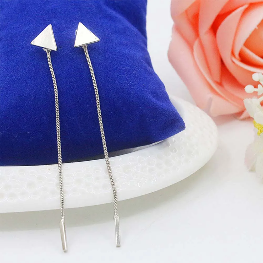2017 цветные треугольные серьги металлическая цепочка длинные висячие