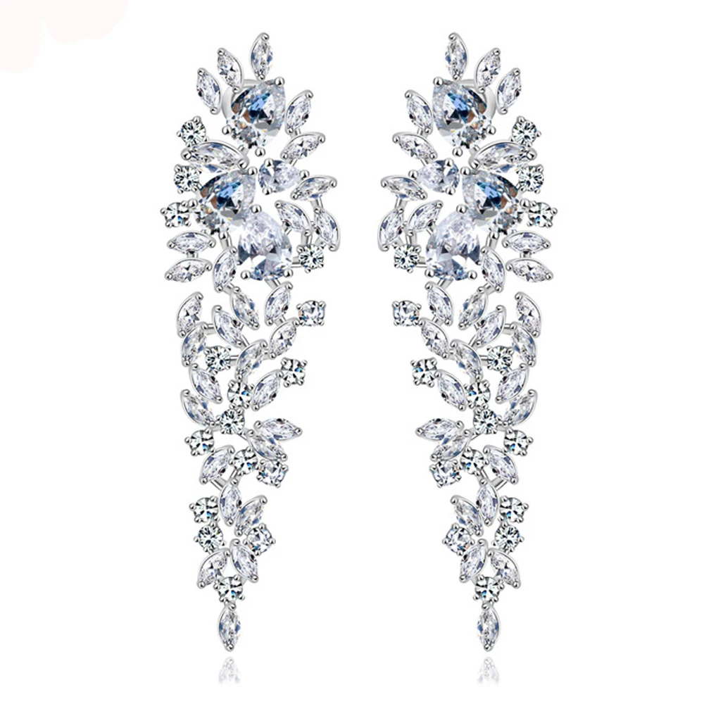 CJLYQ Women Shine Long Tassel Earrings Luxury Inlay Zircon Earring Woman Banquet Party Fashion Geometric Jewellery Birthday Gift | Украшения