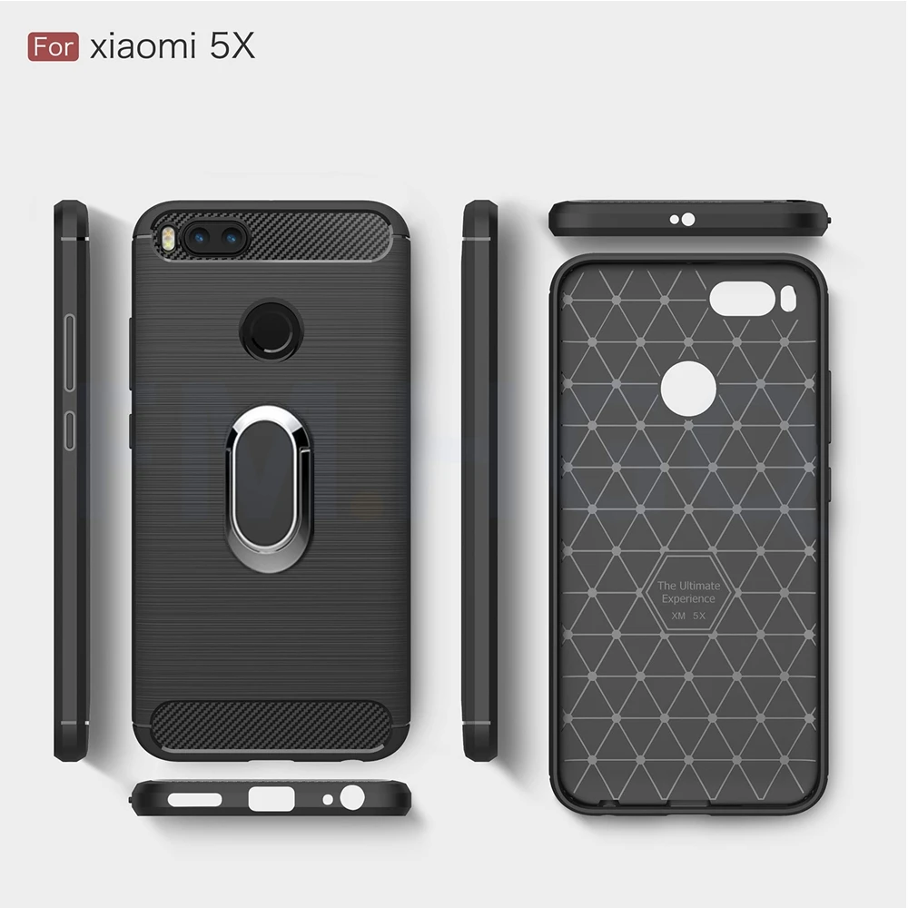 Силиконовые ТПУ чехлы из углеродного волокна для Xiaomi Mi 5X магнитный автомобильный