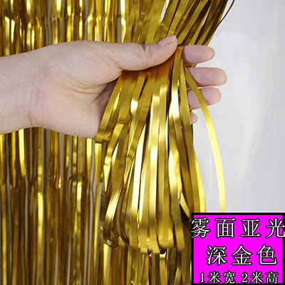 1*2 м фольга из розового золота shinyTinsel кисточки для занавески Свадьба Рождество