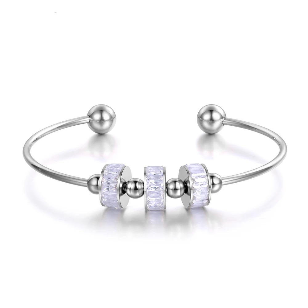 Женский Браслет манжета BOBOTUU романтичный браслет из нержавеющей стали черного и