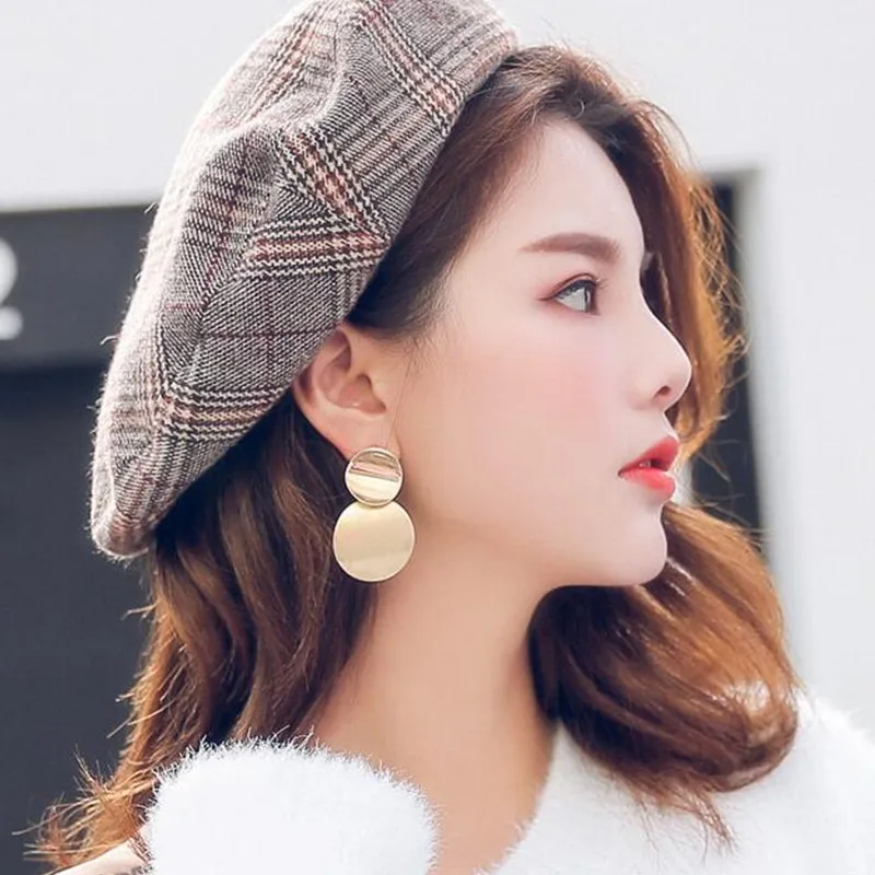 Женские Модные Акриловые серьги 2019 большие круглые из цинкового сплава женские