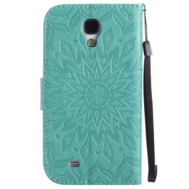 Coque подсолнечника флип чехол для samsung Galaxy S4 искусственная кожа + силиконовая