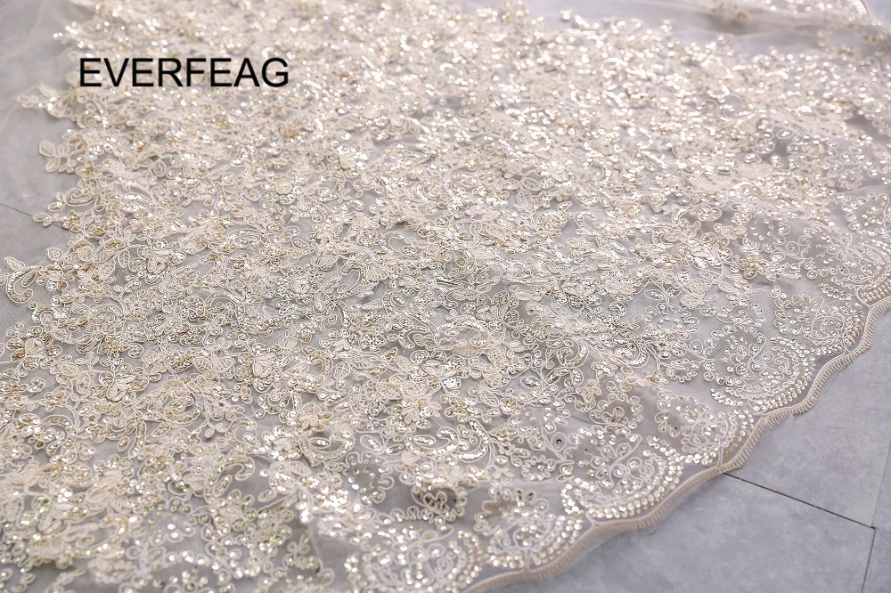 Собора 3 метров, Свадебная Фата с расческой белый цвет слоновой кости Шампань 1 слой Кружева блесток Фата невесты veu de noiva