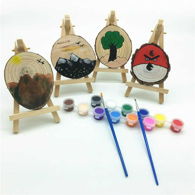 5pcs Unfinished Natural Round Wood Slices Diy Craft Decorations For Birthday Party Wedding Gift Tags DIY Crafts Painting