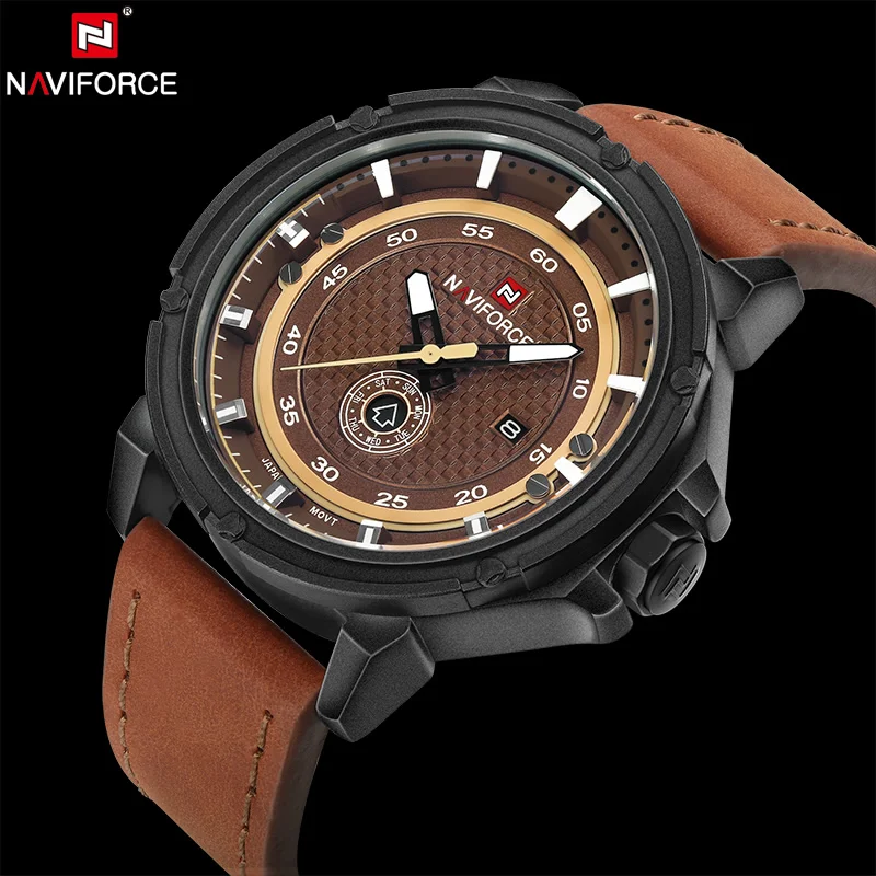 Naviforce оригинальный Элитный бренд Модные Для Мужчин Кварцевые Аналоговые Спорт