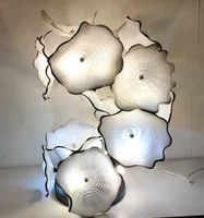 Contemporary Murano Glass Floor Lamp White Flower Design Glass Art Sculpture Standing Lamp Hot Sale