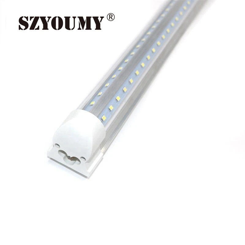 Светодиодные трубки SZYOUMY 50 шт. 4 фута 5 футов 6 8 T8 встроенные двухсторонние