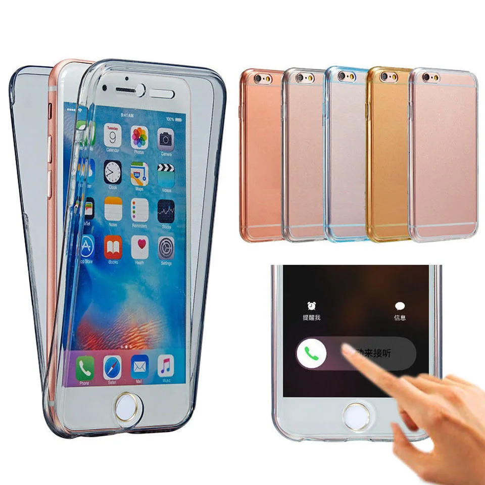 360 Full Cover 2 in 1 TPU For Iphone 6 Case Soft Shell On Apple 5 SE 7 8 Plus X Sillcone Phone Cases Bag |