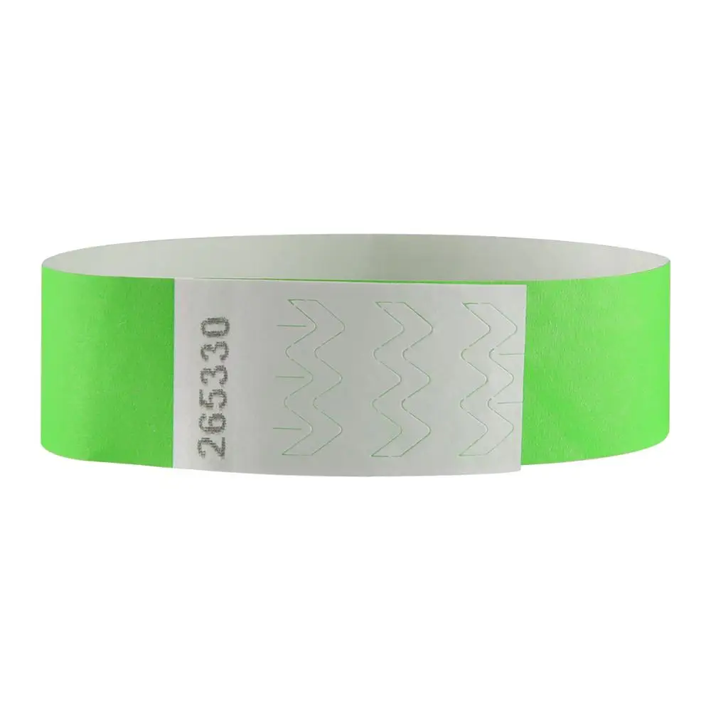 Neon Green Неоновые 3/4 дюймовые Тайвек браслеты с цифрами, носите красивые цветные браслеты для вечеринок 1000 штук - Цвет: Neon Green