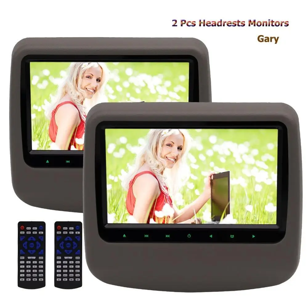 Пара серых cd подголовников DVD плеер HD цифровой экран универсальный автомобильный