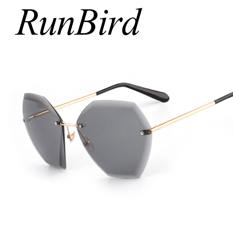 Очки солнцезащитные RunBird женские без оправы брендовые дизайнерские Классические