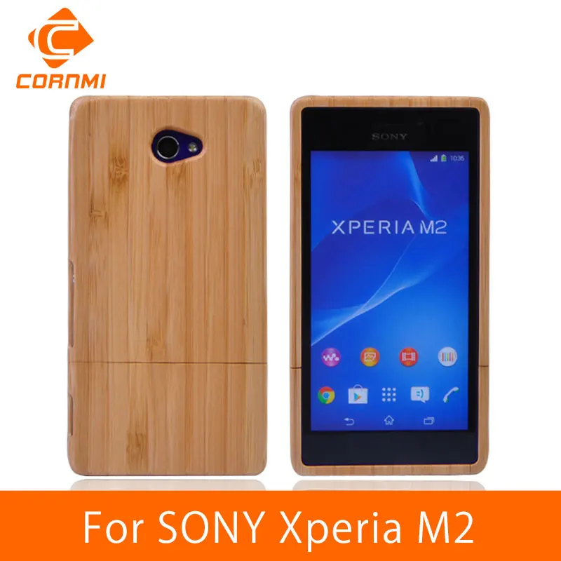 CORNMI чехол на Sony Xperia M2 случае Coque 100% реальный Бамбук Деревянная задняя обложка для