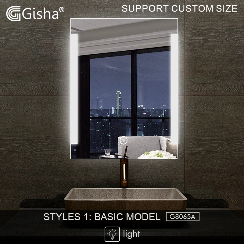 Gisha Smart Mirror LED Bathroom Mirror Wall Bathroom Mirror Bathroom Toilet Anti-fog Mirror Bluetooth-compatible speaker  G8065