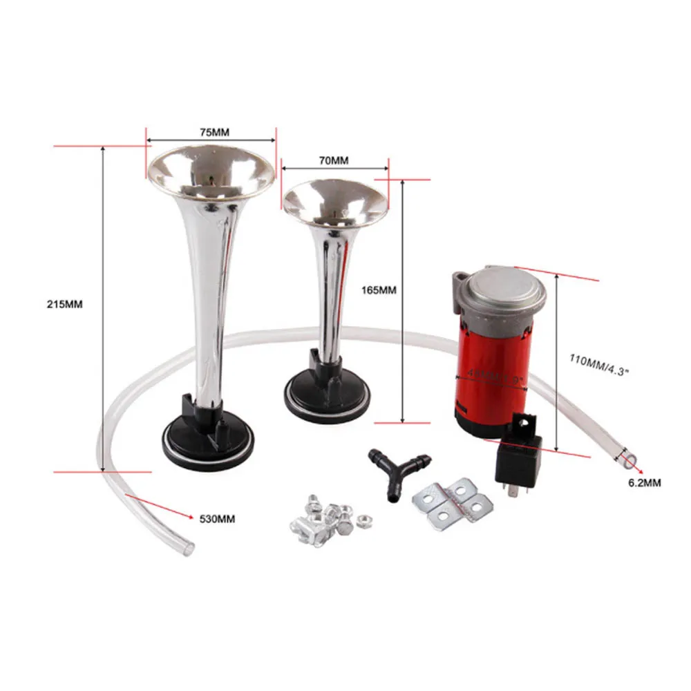 Loud 12V 135db Twin Trumpet Air Horn &amp Compressor Set Kit Car Boat Truck | Автомобили и мотоциклы