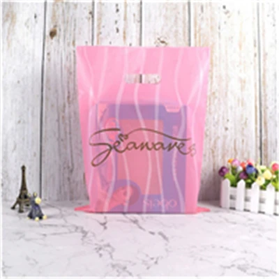 Pink stripe seawares Цельность 50 шт больше размер рисунка Ювелирных изделий пластиковый мешок свадебный подарок толстый бутик подарок шоппинг упаковка пластиковые ручки сумки - Цвет: Pink stripe seawares