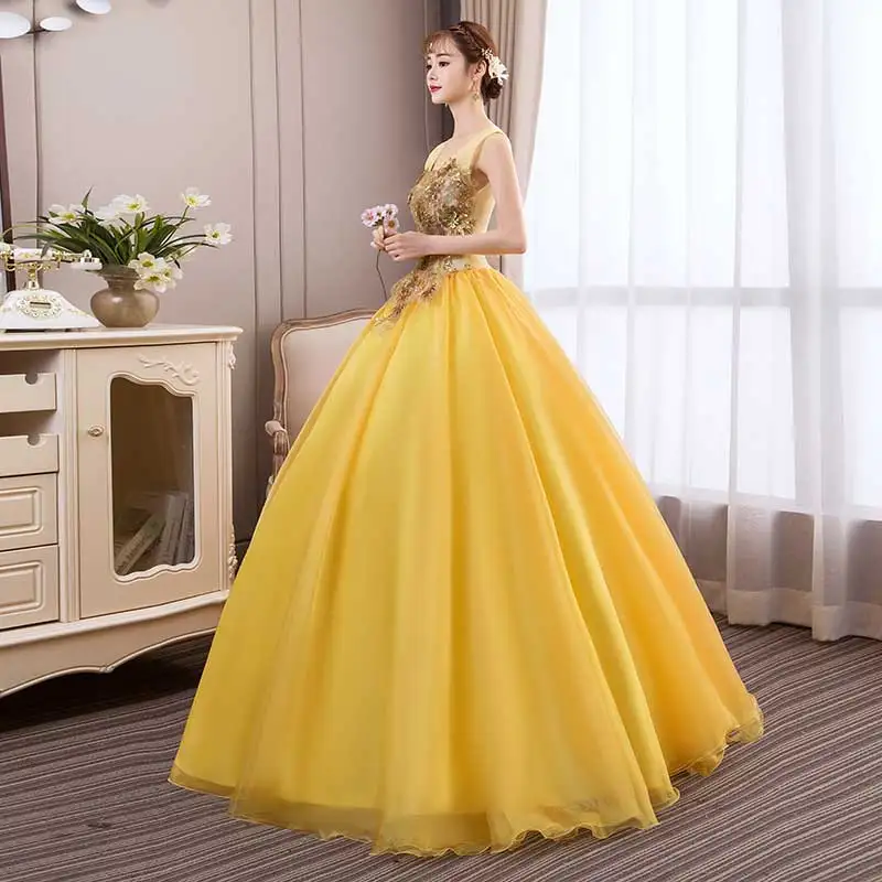 Ruthshen платья для дебютантов 2020 Quinceanera Иллюзия бальное платье Золотые Аппликации
