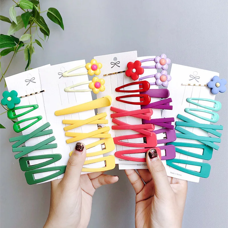 7 шт./лот набор заколок для волос в виде цветов Корейская заколка цветные заколки