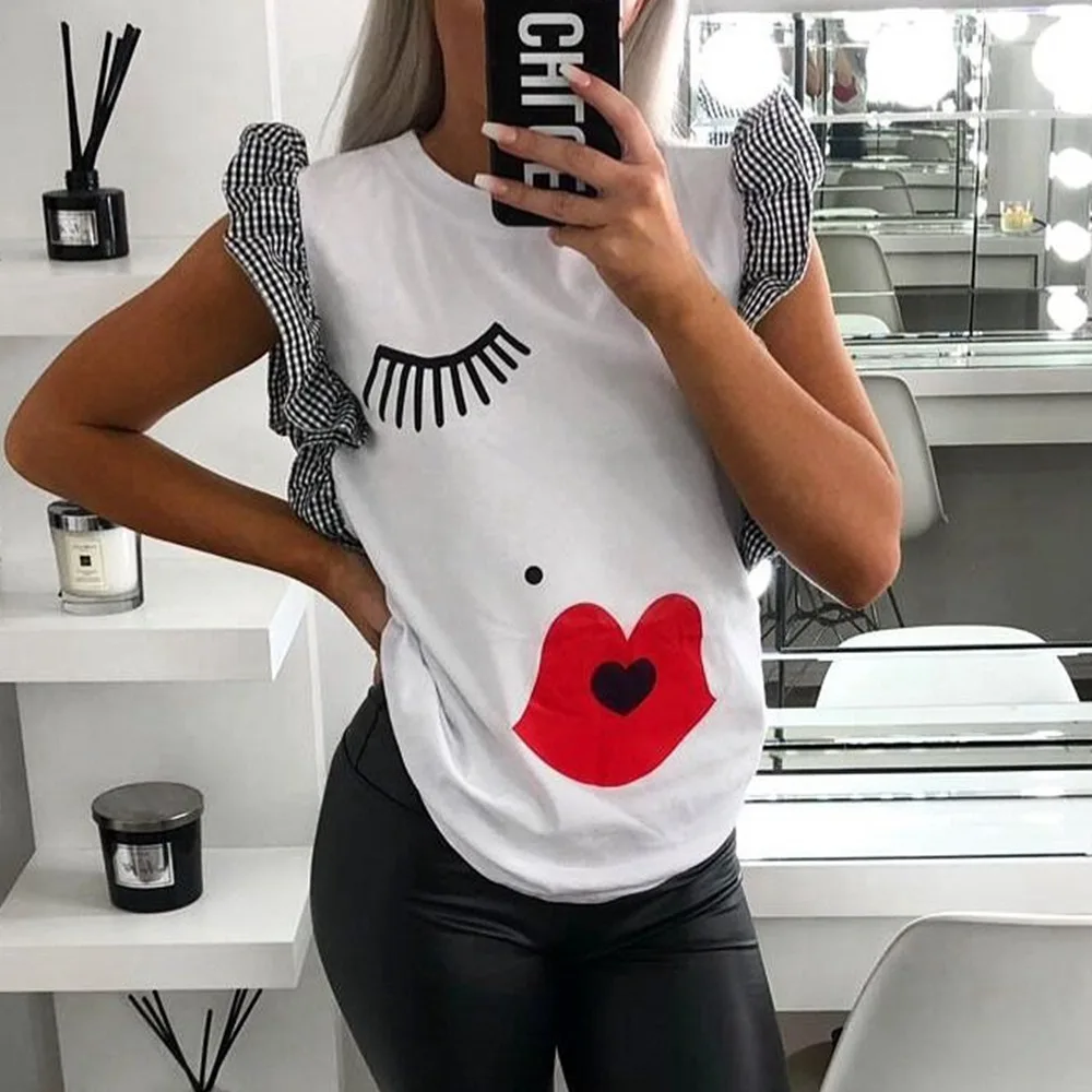 Летняя белая футболка с мультипликационным принтом Kawaii графические футболки