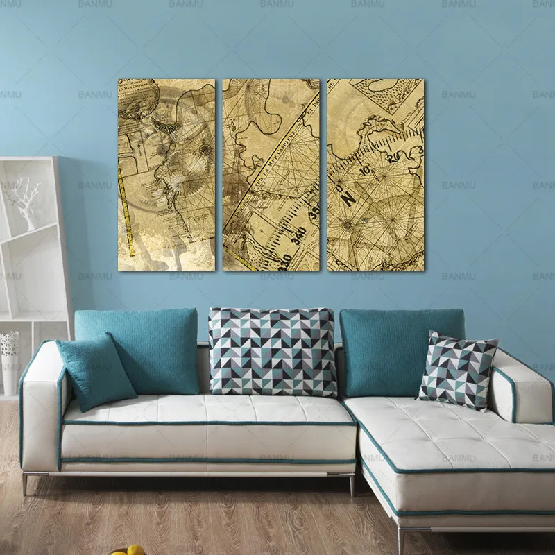 Модульная картина для домашнего декора 3 шт. Настенная дома абстрактная