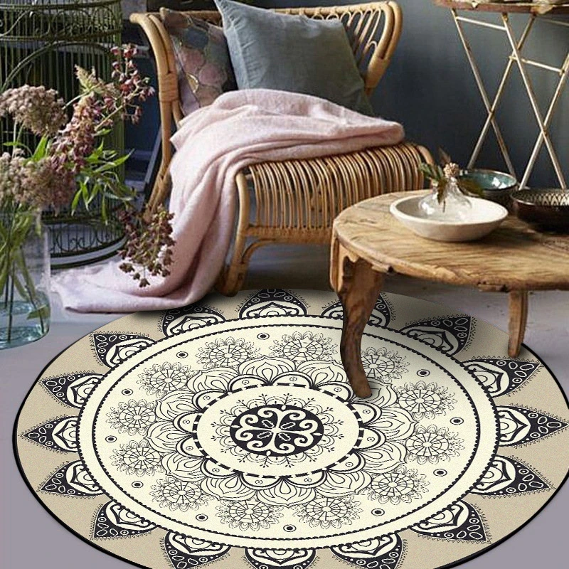 Фото Модные простые круглые ковры скандинавские абстрактные геометрические цветы