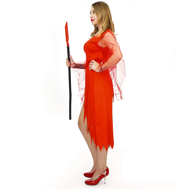 Новое поступление женский костюм дьявола Полиэстер Косплей красное сексуальное