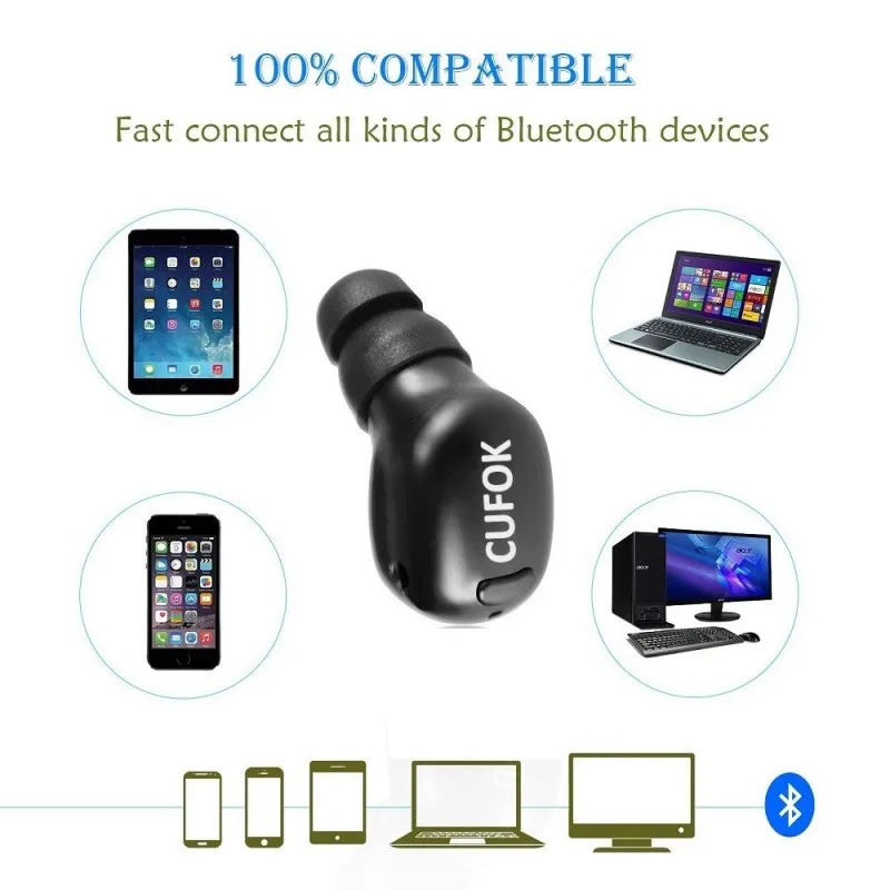 Bluetooth наушники беспроводные мини невидимые с шумоподавлением гарнитура