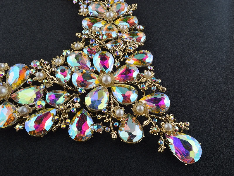 Высококачественный Свадебный комплект из ожерелья и сережек для женщин