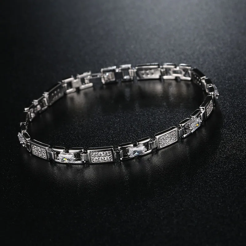 CARSINEL Brand Fashion AAA Cubic Zircon Bracelets for Women Silver Color &amp Bangles Female Jewelry | Украшения и аксессуары