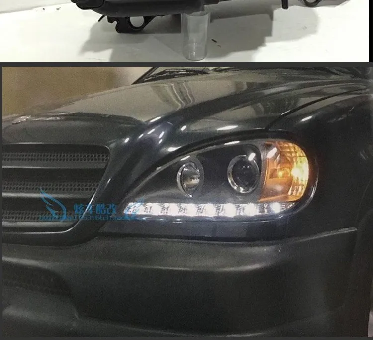 Авто Clud стиль светодиодный налобный фонарь для Benz W163 ML320 ML280 ML350 ML430 светодиодный сигнальный светодиодный drl hid Биксеноновые линзы ближнего света