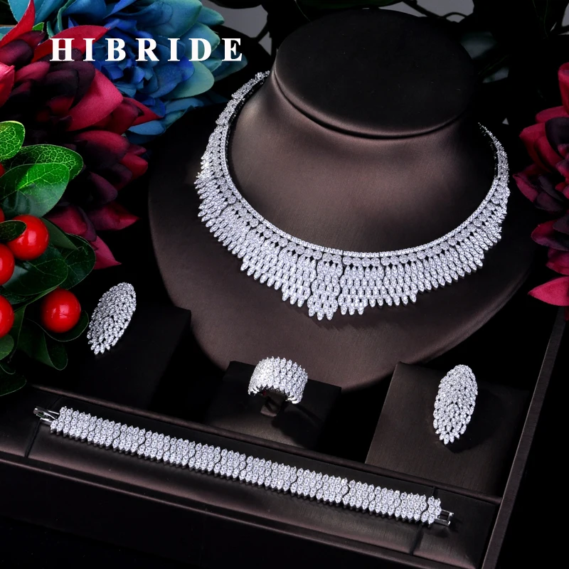 HIBRIDE модные роскошные микро CZ проложить Полный Ювелирные наборы для женщин